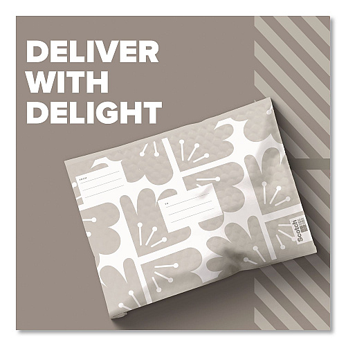 Scotch Designer Self-Sealing Bubble Mailer, #5, Self-Adhesive Closure, 10.5 x 15, Taupe, 12/Pack (8915DT512MC)