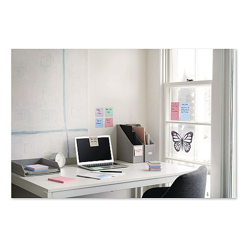 Post-it Super Sticky Notes, 3" x 3", Randomly Assorted Energy Boost and Playful Primaries Colors, 45 Sheets/Pad, 15 Pads/Pack (65415SSPS2)