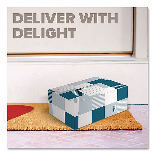 Scotch Designer Small Mailing/Shipping Box, 6 x 9 x 3.75, Blue/White Plaid (SDBOXSM)