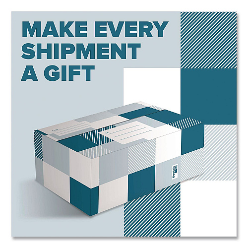 Scotch Designer Small Mailing/Shipping Box, 6 x 9 x 3.75, Blue/White Plaid (SDBOXSM)