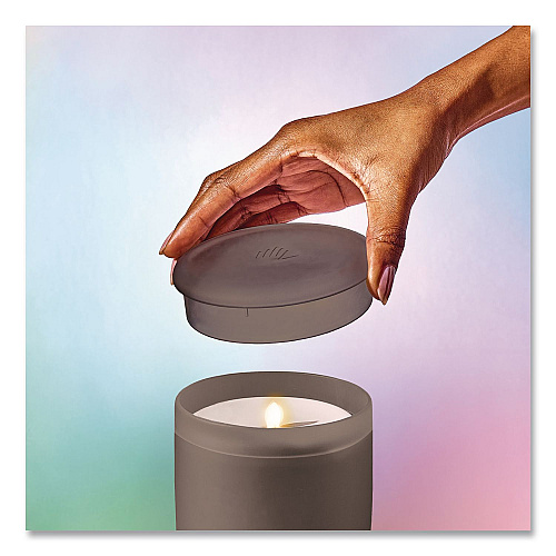 Lifelines Aromatherapy Essential Oil Flameless Candle Diffuser, Fir Needle and Pine Scent Essential Oil, 5 x 5 x 5, Frosted Glass (111612)