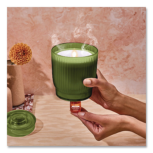 Lifelines Aromatherapy Essential Oil Flameless Candle Diffuser, Grapefruit and Bergamot Essential Oil, 5.5 x 5.5 x 5.5, Olive (LL111621)