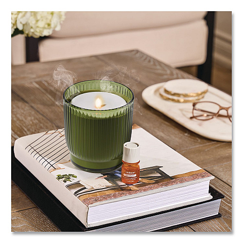 Lifelines Aromatherapy Essential Oil Flameless Candle Diffuser, Grapefruit and Bergamot Essential Oil, 5.5 x 5.5 x 5.5, Olive (LL111621)