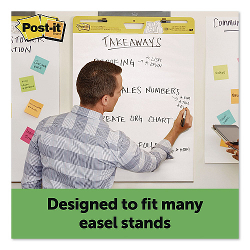 Post-it Self-Stick Easel Pads, Vertical Orientation, (30) White 25 x 30 Sheets, 8/Pack (559RPVAD8)