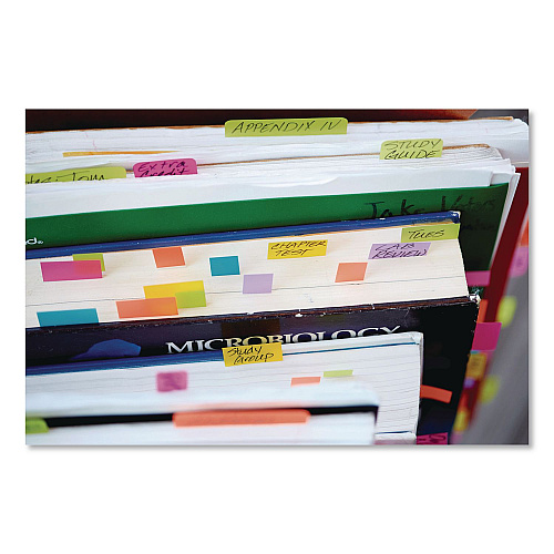 Post-it Combo Pack with Pagemarkers, (1) 3" x 4", (3) 0.88" x 2.87", (5) 0.5" x 1.7", Randomly Assorted Bright Colors, 50 Sheets/Pad (670COMBO)
