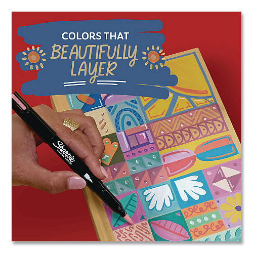 Sharpie Water-Based Paint Markers, Bullet Tip, Assorted Warm Tone Colors, 12/Pack (2221937)