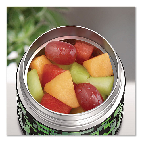 Thermos FUNTainer Minecraft Two-Compartment Food Jar, 10 oz, Black/Multicolor (F3102MI6)