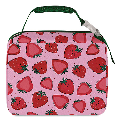 Thermos Kids Strawberry Smiles Insulated Lunch Bag, 9.5 x 3.75 x 7.5, Red Strawberry Print (N225017006ST)