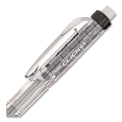 Pentel Twist-Erase CLICK Mechanical Pencil, 0.5 mm, HB (#2), Assorted Barrel Colors, 6/Pack (PD275TLBPS6M)