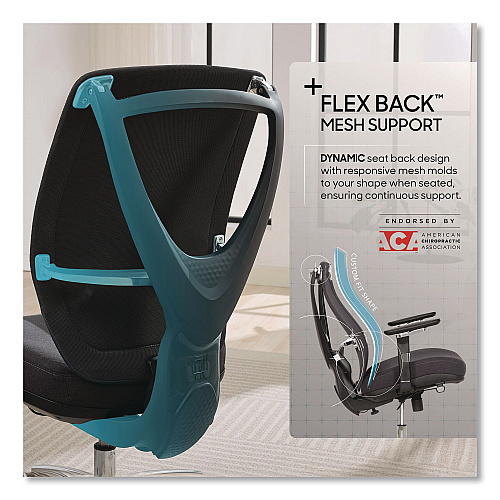 Sharper Image Flex Back Ergonomic Mesh Swivel Task Chair, Supports 275 lbs, 18.5" to 22.25" Seat Height, Dark Gray Seat/Back, Silver Base (60118DGRY)