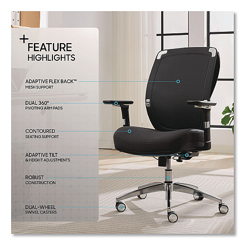 Sharper Image Flex Back Ergonomic Mesh Swivel Task Chair, Supports 275 lbs, 18.5" to 22.25" Seat Height, Dark Gray Seat/Back, Silver Base (60118DGRY)