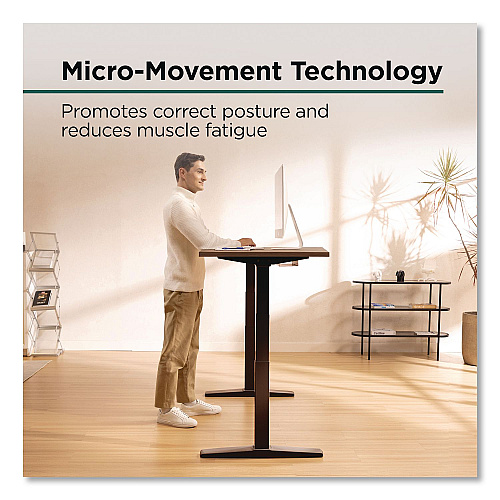 Workplace2.0 Electric Adjustable Standing Desk with Micro Movements, 55.1" x 27.6" x 25.6" to 51.2", Espresso/Gray (WP63152)