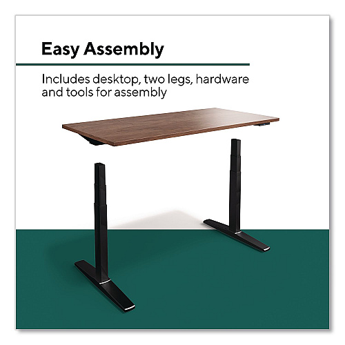 Workplace2.0 Electric Adjustable Standing Desk with Micro Movements, 55.1" x 27.6" x 25.6" to 51.2", Espresso/Gray (WP63152)