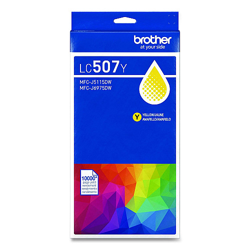Brother LC507 Ultra High-Yield Ink, 1,500 Page-Yield, Yellow (LC507Y)