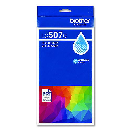 Brother LC507 Ultra High-Yield Ink, 1,500 Page-Yield, Cyan (LC507C)