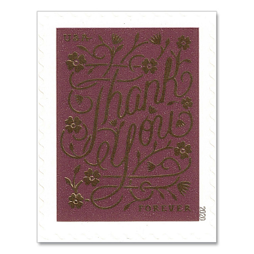 United States Postal Service 1 oz First-Class Forever Stamps, Thank You, 100/Pack (FORTHANKYOU1)