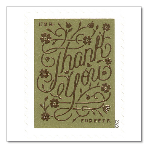 United States Postal Service 1 oz First-Class Forever Stamps, Thank You, 100/Pack (FORTHANKYOU1)