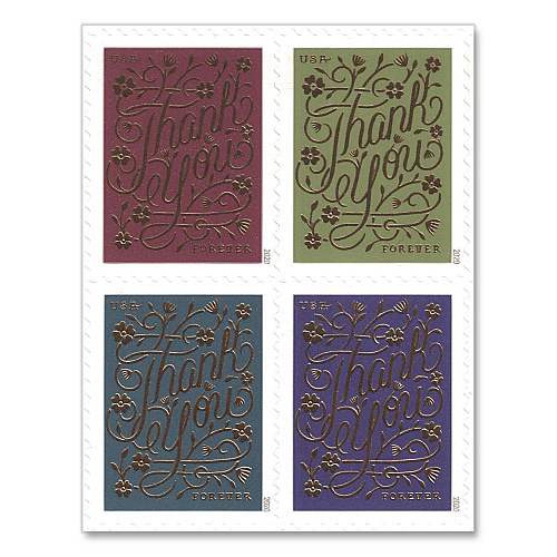 United States Postal Service 1 oz First-Class Forever Stamps, Thank You, 100/Pack (FORTHANKYOU1)