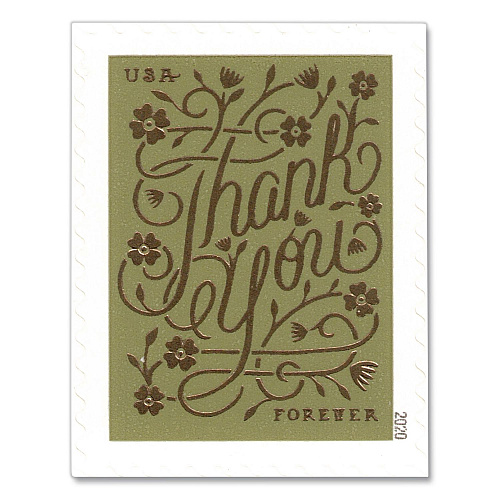 United States Postal Service 1 oz First-Class Forever Stamps, Thank You, 20/Pack (FORTHANKYOU2)