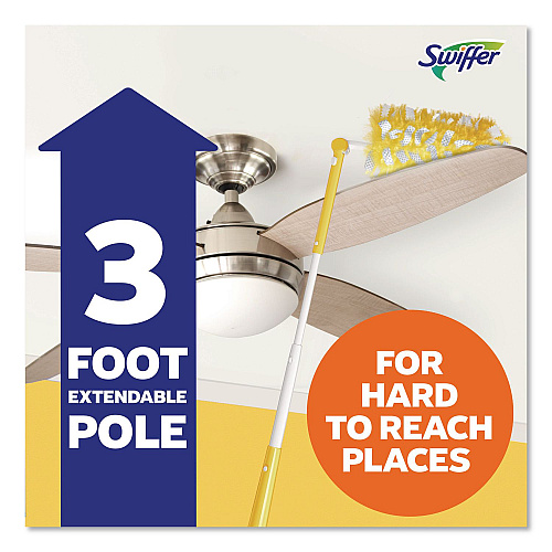 Swiffer 360 Heavy Duty Extendable Starter Dusting Kit, 3 Refills and One 6" to 3 ft Pole, 4 Kits/Carton (89114CT)