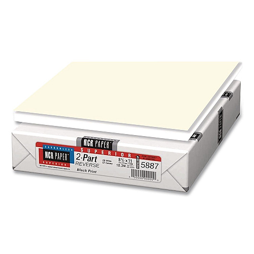 NCR Paper Superior Carbonless Paper, 2-Part, 8.5 x 11, Canary/White, 250 Sets/Ream, 10 Reams/Carton (5887NCASE)