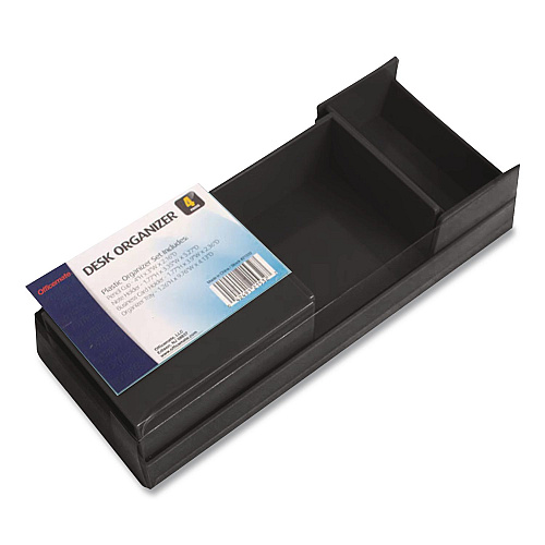 Officemate 4-Piece Desktop Supplies Organizer Set, Black, Plastic (21532B)