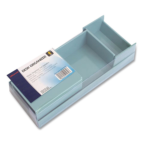 Officemate 4-Piece Desktop Supplies Organizer Set, Teal, Plastic (21532T)
