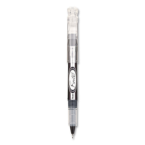 Pentel Finito! Porous Point Pen, Stick, Extra-Fine 0.4 mm, Black Ink, Black/Clear Barrel (SD98AEA)