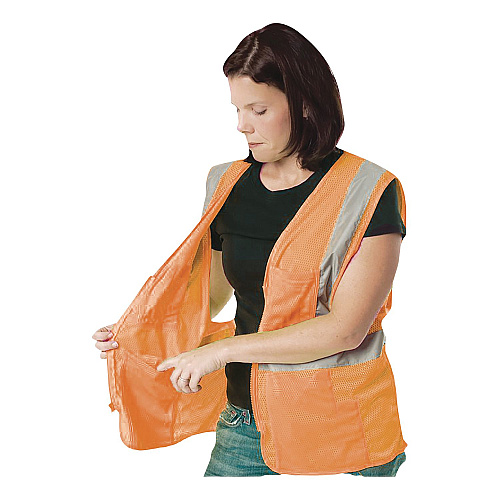 PIP Safety Vests, Polyester, Medium, Orange (302MVGZORM)