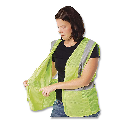 PIP Safety Vests, Polyester, 3X-Large, Lime Yellow (3020702ZLY3X)