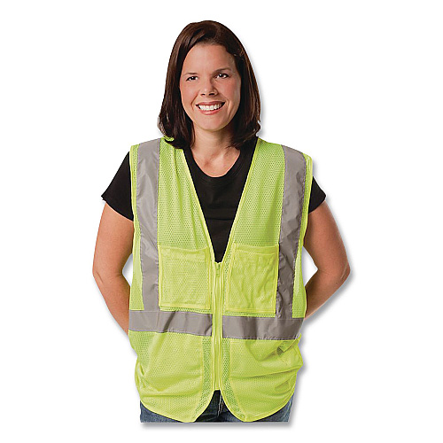 PIP Safety Vests, Polyester, 3X-Large, Lime Yellow (3020702ZLY3X)