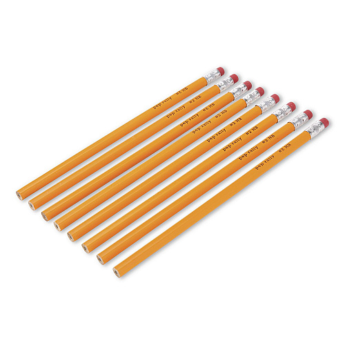 Pep Rally Wooden Pencil, 2.1 mm, #2 Medium Lead, Yellow Barrel, 8/Pack (59803US)