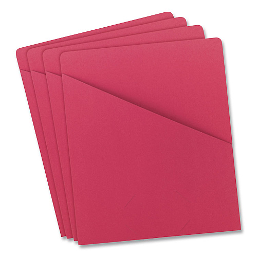 Smead Organized Up Slash Jackets, Letter Size, Red, 25/Pack (75433)