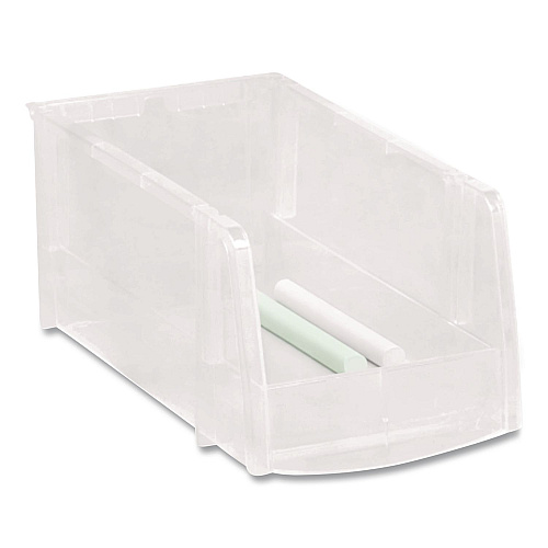 Staples Stackable Storage Bin, 0.38 L, 3 x 4.5 x 7.5, Clear (200518)