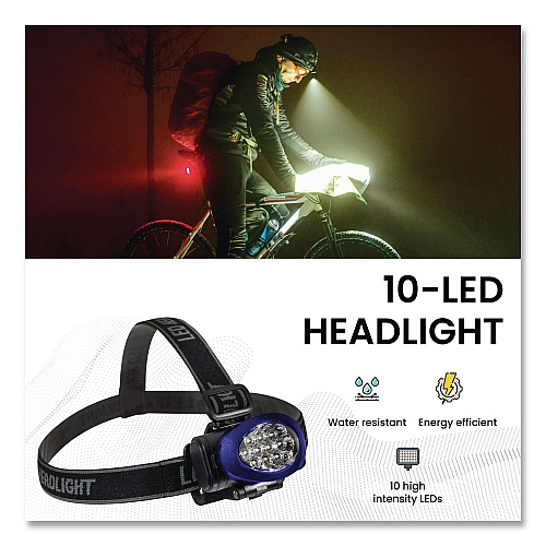 GoGreen Power LED Headlights, 3 AAA Batteries (Included), Blue (GG11310HLBL)