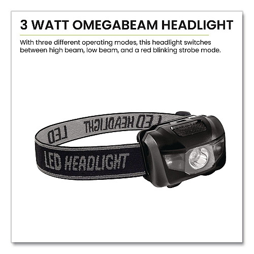 GoGreen Power LED Headlights, 3 AAA Batteries (Included), Black (GG1133HLBK)