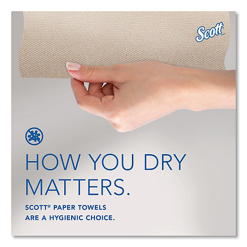 Scott 100% Recycled Hard Roll Paper Towels, 1-Ply, 8" x 900 ft, Brown, 6/Carton (58671CT)