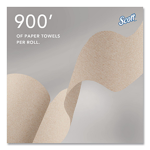 Scott 100% Recycled Hard Roll Paper Towels, 1-Ply, 8" x 900 ft, Brown, 6/Carton (58671CT)