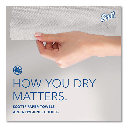 Scott 100% Recycled Hard Roll Paper Towels, 1-Ply, 8" x 700 ft, White, 6/Carton (58423CT)
