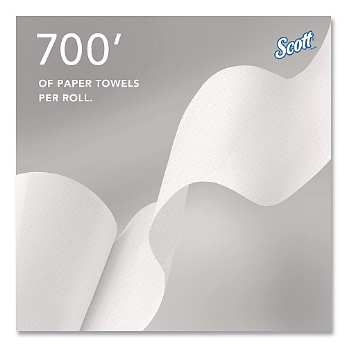 Scott 100% Recycled Hard Roll Paper Towels, 1-Ply, 8" x 700 ft, White, 6/Carton (58423CT)