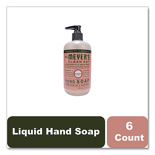 Mrs. Meyer's Clean Day Liquid Hand Soap, Geranium Scent, 12.5 oz, 6/Carton (391525)