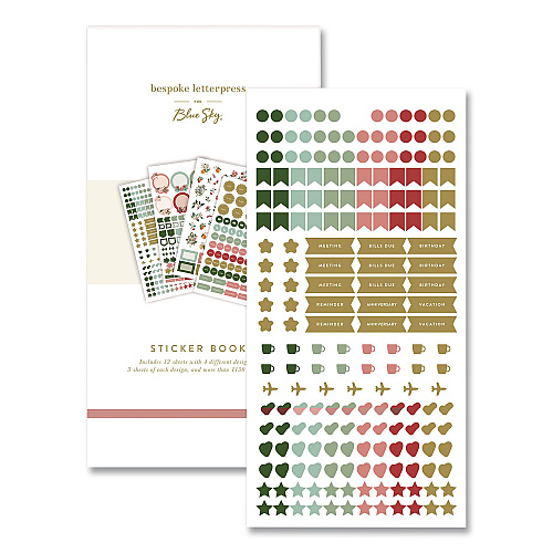 Blue Sky Bespoke Letterpress Stickers, Assorted Sizes/Designs/Colors, 1,150/Pack (155578)