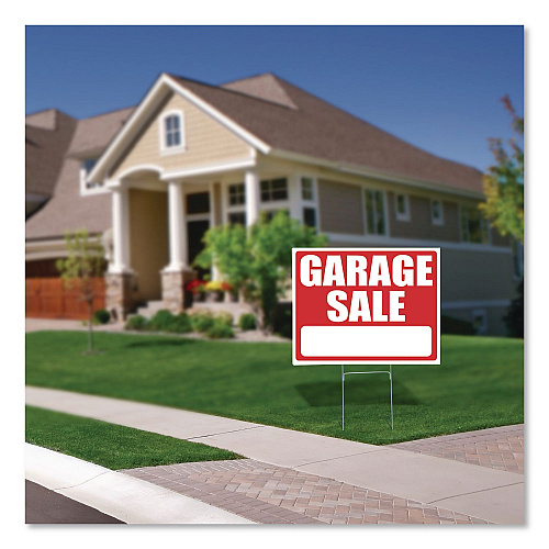 COSCO Garage Sale Sign Kit, 19 x 15, Red/White (098232)
