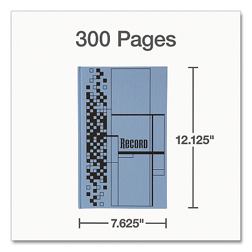 Adams Record Ledger Book, Record-Style Rule, Blue Cover, 12.12 x 7.62 Sheets, 300 Sheets/Book (ARB712CR3)