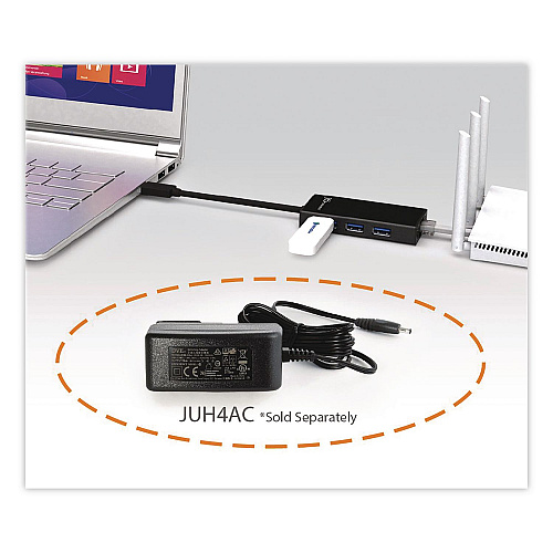 j5create 3-Port USB 3.0 Hub, Black (JUH470A)