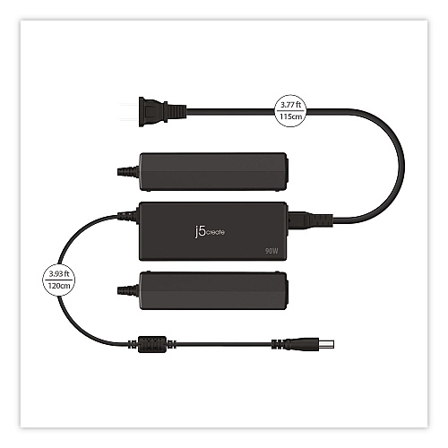 j5create Power Adapter for Dell Inspiron/Latitude Laptops, Black (JUP1090D)
