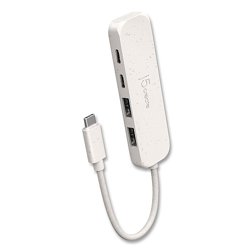j5create 4-Port USB-A/USB-C Hub, Pure White (JCH342EW)