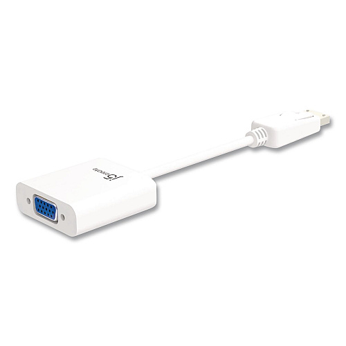 j5create DisplayPort to VGA Video Adapter, DVI/HDMI/VGA, 3.54", White (JDA114)