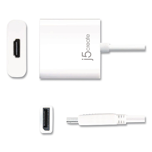 j5create DisplayPort to HDMI Adapter, 3.54", White (JDA154)