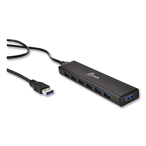 j5create 7-Port USB 3.0 Hub, Black (JUH377)